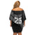 Custom Fiji New Zealand Rugby Family Matching Off Shoulder Short Dress and Hawaiian Shirt Cibi Dance with Black Fern