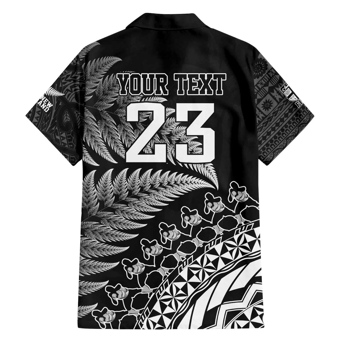Custom Fiji New Zealand Rugby Family Matching Puletasi and Hawaiian Shirt Cibi Dance with Black Fern