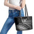 Custom Fiji New Zealand Rugby Leather Tote Bag Cibi Dance with Black Fern