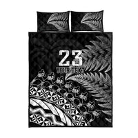Custom Fiji New Zealand Rugby Quilt Bed Set Cibi Dance with Black Fern