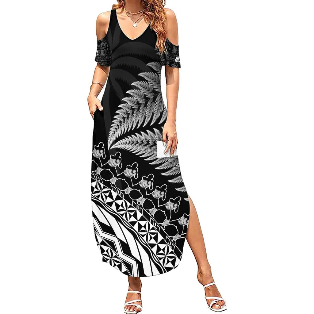 Custom Fiji New Zealand Rugby Summer Maxi Dress Cibi Dance with Black Fern