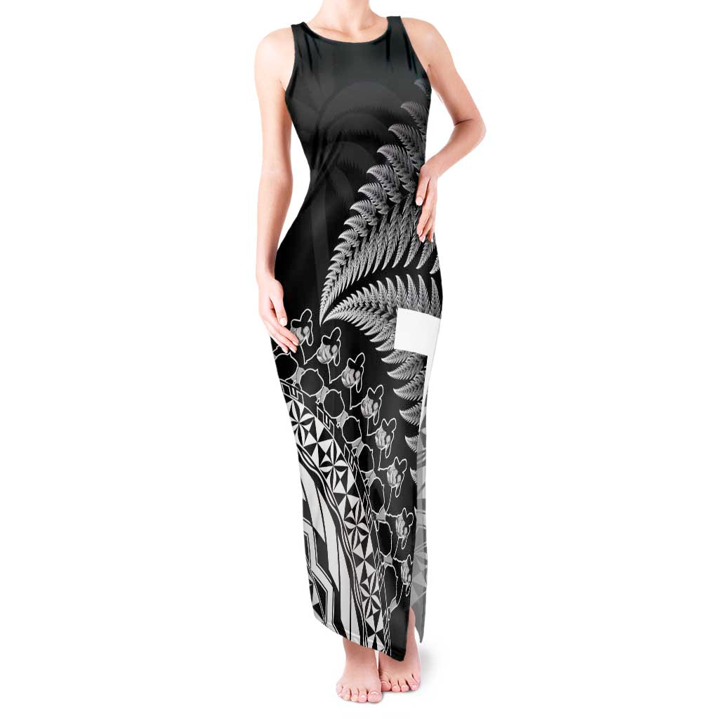 Custom Fiji New Zealand Rugby Tank Maxi Dress Cibi Dance with Black Fern