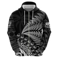 Custom Fiji New Zealand Rugby Zip Hoodie Cibi Dance with Black Fern