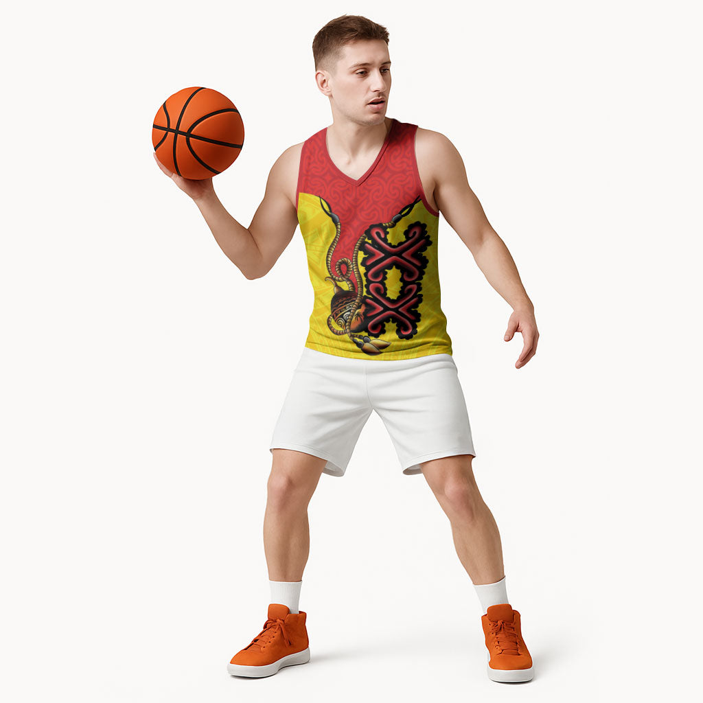 Personalised Papua New Guinea Oro Necklace Basketball Jersey Gold Melanesia Traditional Pattern
