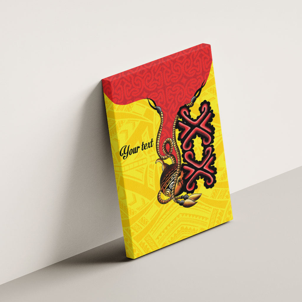 Personalised Papua New Guinea Oro Necklace Canvas Wall Art Gold Melanesia Traditional Pattern