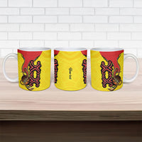 Personalised Papua New Guinea Oro Necklace Ceramic Mug Gold Melanesia Traditional Pattern