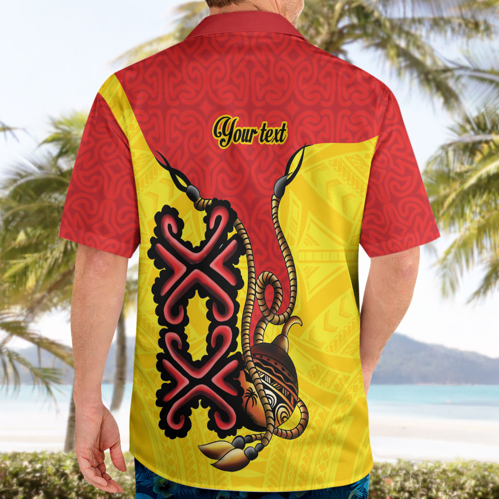 Personalised Papua New Guinea Oro Necklace Hawaiian Shirt Gold Melanesia Traditional Pattern