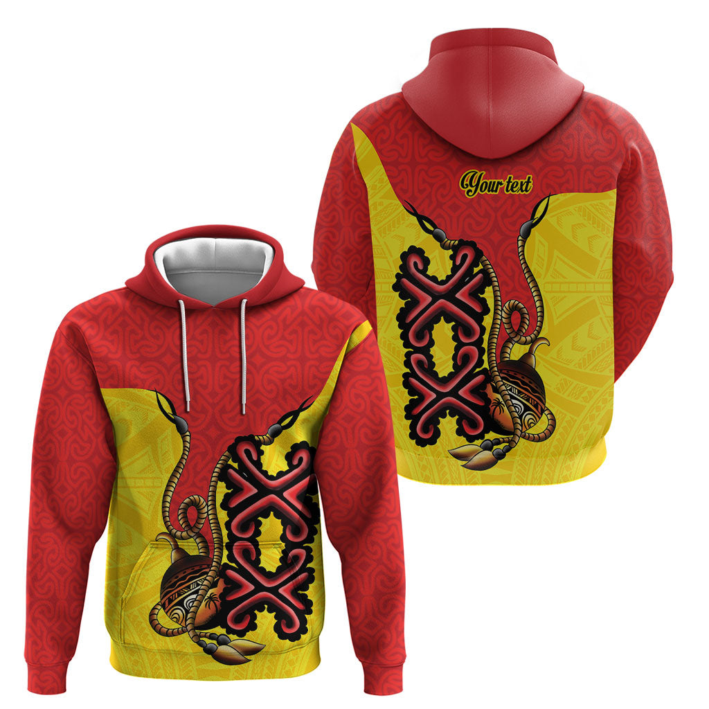 Personalised Papua New Guinea Oro Necklace Hoodie Gold Melanesia Traditional Pattern