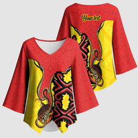 Personalised Papua New Guinea Oro Necklace Kimono Sleeve Blouse Gold Melanesia Traditional Pattern LT9 - Polynesian Pride