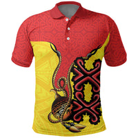 Personalised Papua New Guinea Oro Necklace Polo Shirt Gold Melanesia Traditional Pattern