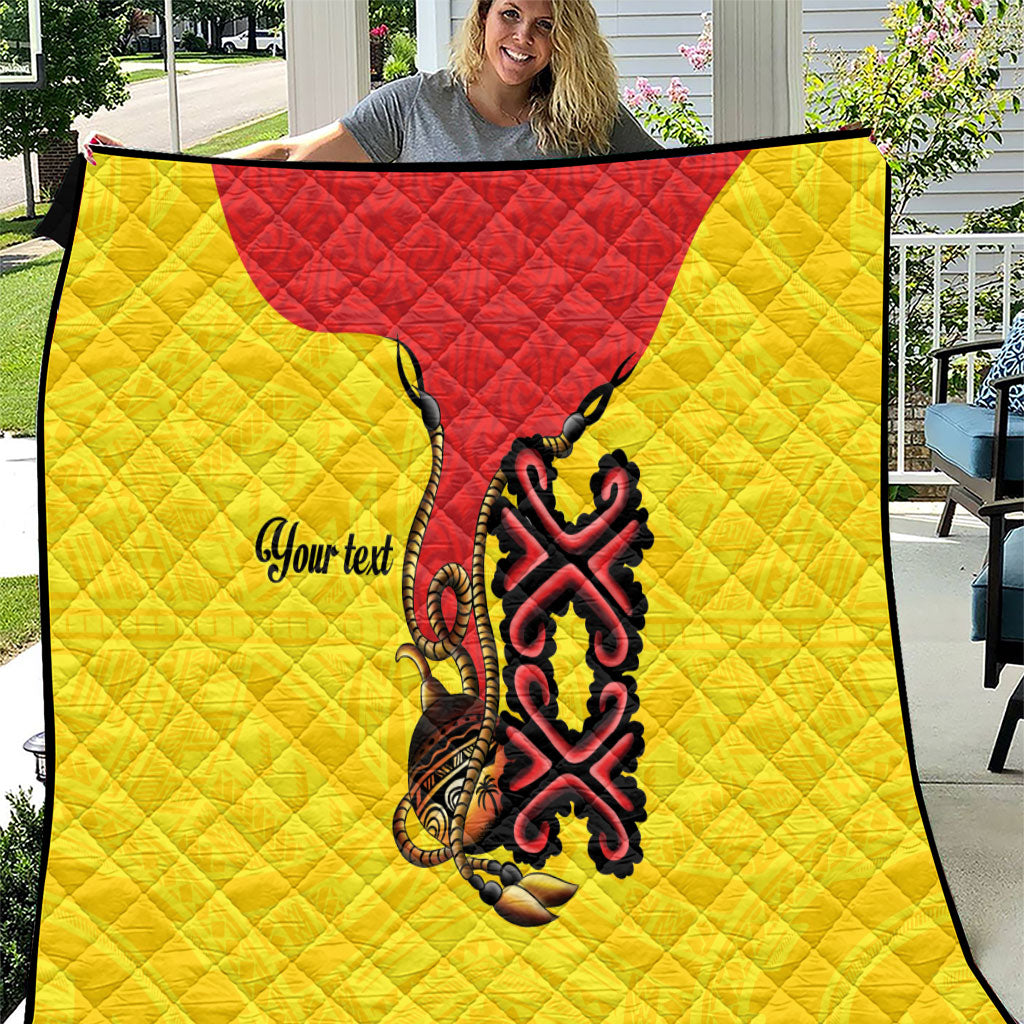 Personalised Papua New Guinea Oro Necklace Quilt Gold Melanesia Traditional Pattern