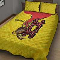 Personalised Papua New Guinea Oro Necklace Quilt Bed Set Gold Melanesia Traditional Pattern