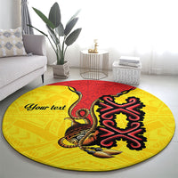 Personalised Papua New Guinea Oro Necklace Round Carpet Gold Melanesia Traditional Pattern