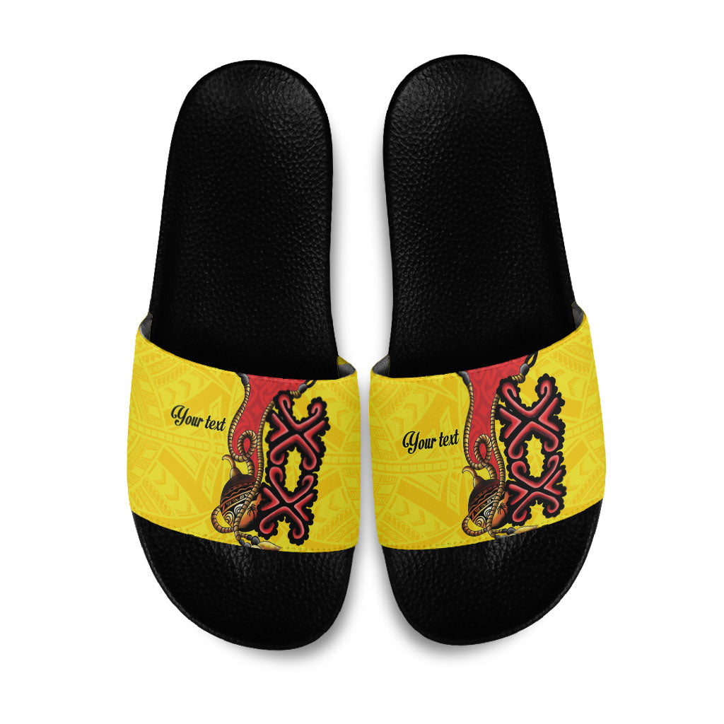 Personalised Papua New Guinea Oro Necklace Slide Sandals Gold Melanesia Traditional Pattern LT9 Gold - Polynesian Pride