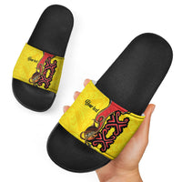 Personalised Papua New Guinea Oro Necklace Slide Sandals Gold Melanesia Traditional Pattern