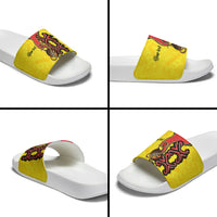 Personalised Papua New Guinea Oro Necklace Slide Sandals Gold Melanesia Traditional Pattern