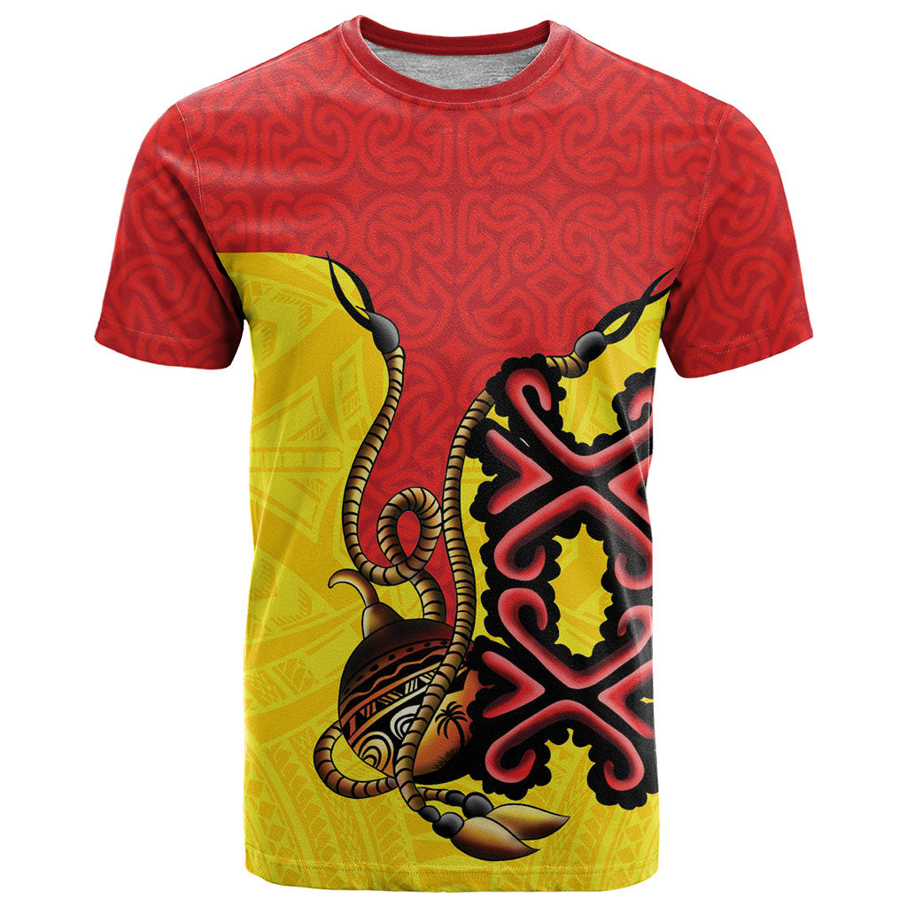 Personalised Papua New Guinea Oro Necklace T Shirt Gold Melanesia Traditional Pattern