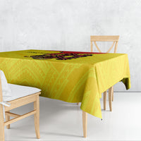 Personalised Papua New Guinea Oro Necklace Tablecloth Gold Melanesia Traditional Pattern