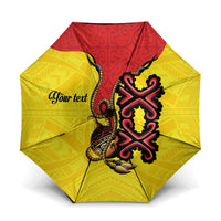 Personalised Papua New Guinea Oro Necklace Umbrella Gold Melanesia Traditional Pattern