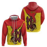 Personalised Papua New Guinea Oro Necklace Zip Hoodie Gold Melanesia Traditional Pattern