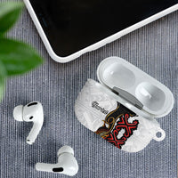 Personalised Papua New Guinea Oro Necklace AirPods Case Black Melanesia Traditional Pattern