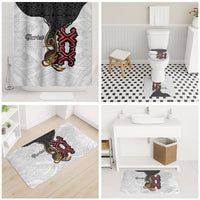 Personalised Papua New Guinea Oro Necklace Bathroom Set Black Melanesia Traditional Pattern