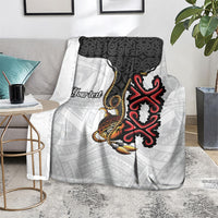 Personalised Papua New Guinea Oro Necklace Blanket Black Melanesia Traditional Pattern LT9 - Polynesian Pride