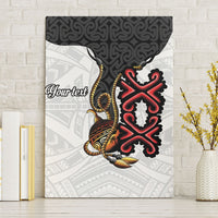 Personalised Papua New Guinea Oro Necklace Canvas Wall Art Black Melanesia Traditional Pattern