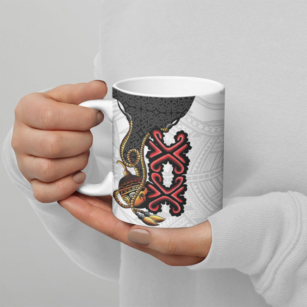Personalised Papua New Guinea Oro Necklace Ceramic Mug Black Melanesia Traditional Pattern