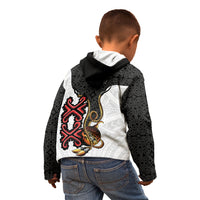 Personalised Papua New Guinea Oro Necklace Kid Hoodie Black Melanesia Traditional Pattern