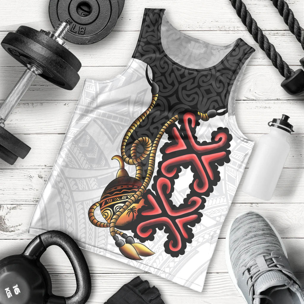 Personalised Papua New Guinea Oro Necklace Men Tank Top Black Melanesia Traditional Pattern