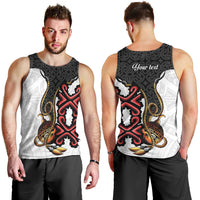 Personalised Papua New Guinea Oro Necklace Men Tank Top Black Melanesia Traditional Pattern
