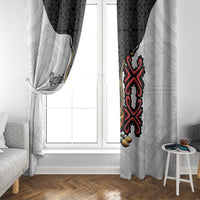 Personalised Papua New Guinea Oro Necklace Window Curtain Black Melanesia Traditional Pattern