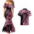 Polynesian Floral Butterfly Couples Matching Mermaid Dress and Hawaiian Shirt Breast Cancer Pink Ribbon LT9 - Polynesian Pride