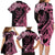 Polynesian Floral Butterfly Family Matching Long Sleeve Bodycon Dress and Hawaiian Shirt Breast Cancer Pink Ribbon LT9 - Polynesian Pride