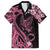 Polynesian Floral Butterfly Family Matching Long Sleeve Bodycon Dress and Hawaiian Shirt Breast Cancer Pink Ribbon LT9 Dad's Shirt - Short Sleeve Pink - Polynesian Pride