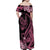 Polynesian Floral Butterfly Family Matching Off Shoulder Maxi Dress and Hawaiian Shirt Breast Cancer Pink Ribbon LT9 - Polynesian Pride