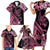 Polynesian Floral Butterfly Family Matching Short Sleeve Bodycon Dress and Hawaiian Shirt Breast Cancer Pink Ribbon LT9 - Polynesian Pride