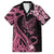 Polynesian Floral Butterfly Family Matching Summer Maxi Dress and Hawaiian Shirt Breast Cancer Pink Ribbon LT9 Dad's Shirt - Short Sleeve Pink - Polynesian Pride