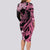 Polynesian Floral Butterfly Long Sleeve Bodycon Dress Breast Cancer Pink Ribbon LT9 - Polynesian Pride