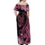 Polynesian Floral Butterfly Off Shoulder Maxi Dress Breast Cancer Pink Ribbon LT9 - Polynesian Pride