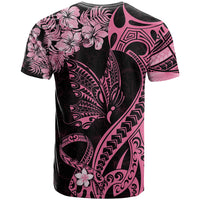 Polynesian Floral Butterfly T Shirt Breast Cancer Pink Ribbon LT9 - Polynesian Pride