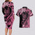 Personalised Polynesian Floral Butterfly Couples Matching Long Sleeve Bodycon Dress and Hawaiian Shirt Breast Cancer Pink Ribbon LT9 - Polynesian Pride