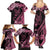 Personalised Polynesian Floral Butterfly Family Matching Summer Maxi Dress and Hawaiian Shirt Breast Cancer Pink Ribbon LT9 - Polynesian Pride