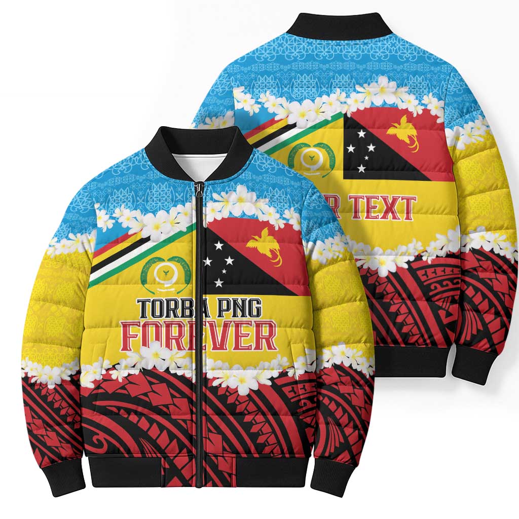 Personalised Torba PNG Forever Bomber Puffer Jacket Polynesian Sand Art - Polynesian Pride