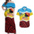Personalised Torba PNG Forever Couples Matching Off Shoulder Maxi Dress and Hawaiian Shirt Polynesian Sand Art - Polynesian Pride