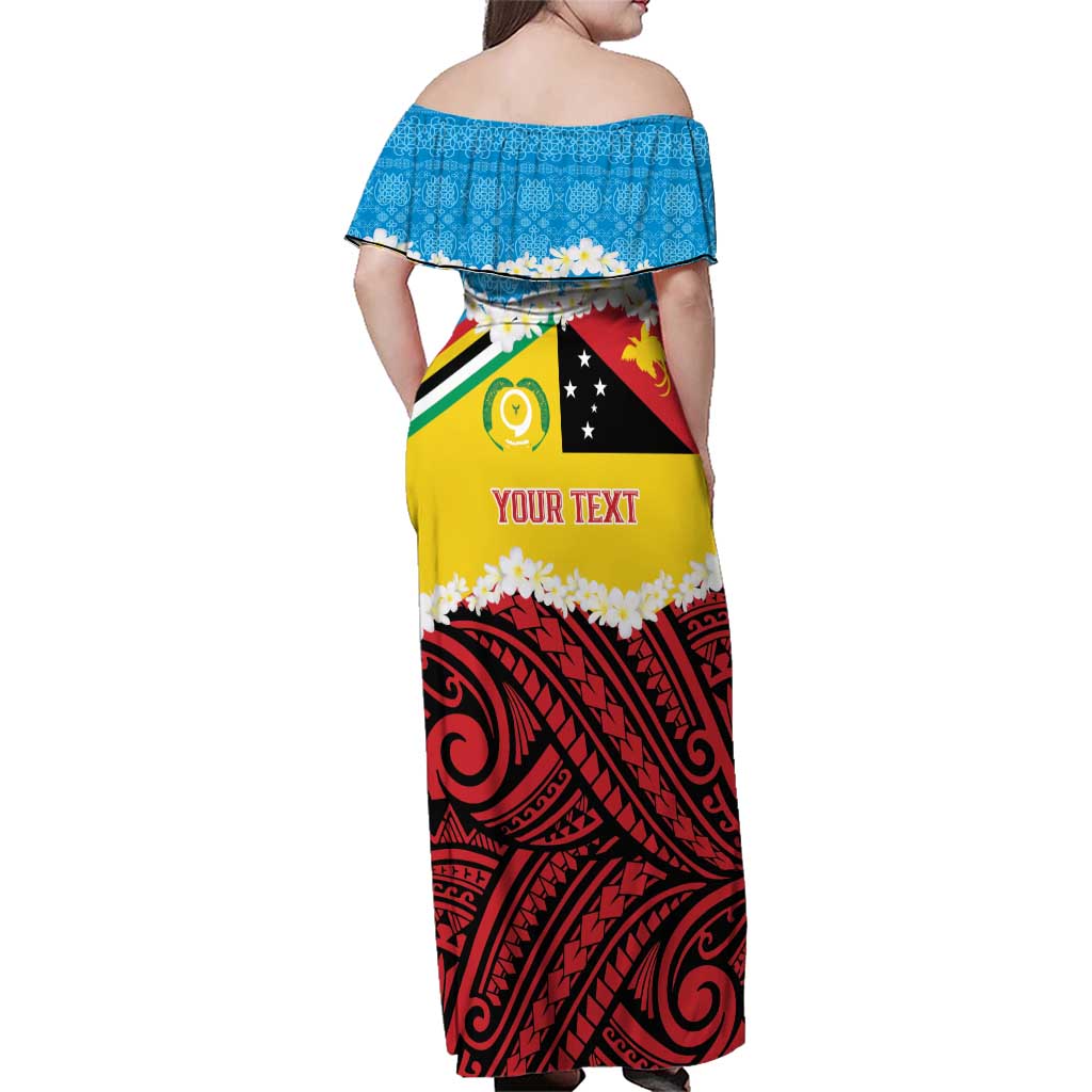 Personalised Torba PNG Forever Family Matching Off Shoulder Maxi Dress and Hawaiian Shirt Polynesian Sand Art - Polynesian Pride