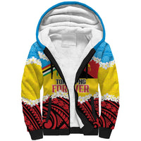 Personalised Torba PNG Forever Sherpa Hoodie Polynesian Sand Art LT9 Unisex Green - Polynesian Pride