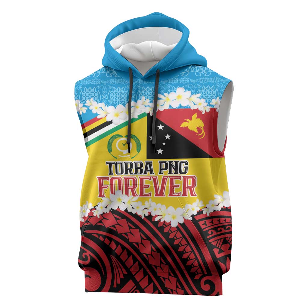 Personalised Torba PNG Forever Sleeveless Hoodie Polynesian Sand Art - Polynesian Pride