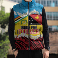 Personalised Torba PNG Forever Sleeveless Puffer Jacket Polynesian Sand Art - Polynesian Pride
